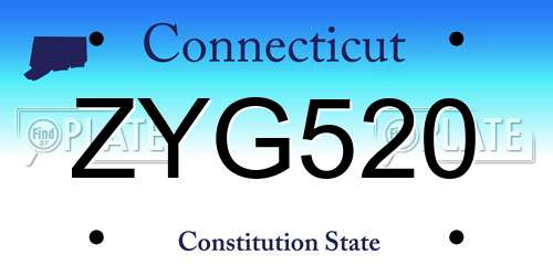 ZYG520 Connecticut License Plate