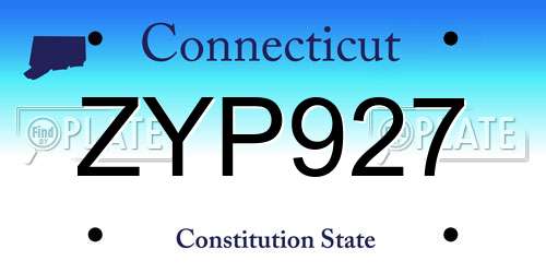 ZYP927 Connecticut License Plate