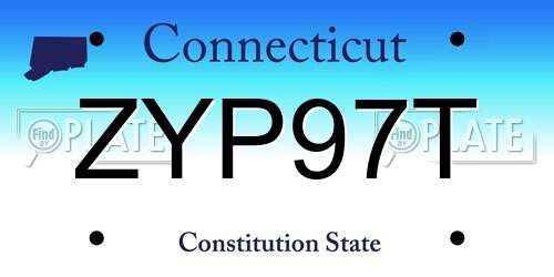 ZYP97T Connecticut License Plate