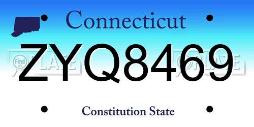 ZYQ8469 Connecticut License Plate