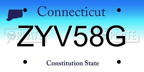 ZYV58G Connecticut License Plate