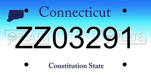 ZZ03291 Connecticut License Plate