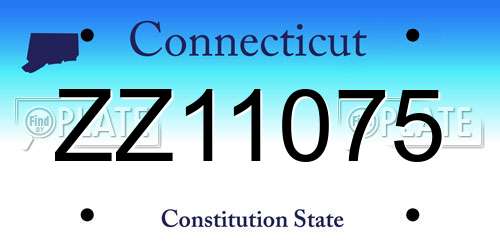 ZZ11075 Connecticut License Plate