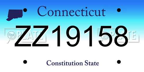 ZZ19158 Connecticut License Plate
