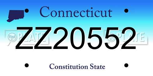 ZZ20552 Connecticut License Plate