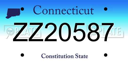 ZZ20587 Connecticut License Plate