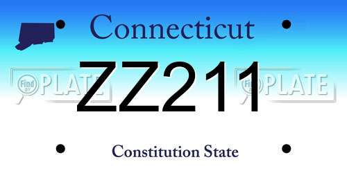ZZ211 Connecticut License Plate