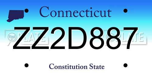 ZZ2D887 Connecticut License Plate