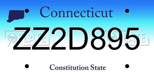 ZZ2D895 Connecticut License Plate