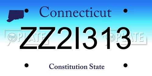 ZZ2I313 Connecticut License Plate