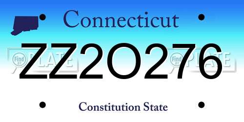 ZZ2O276 Connecticut License Plate