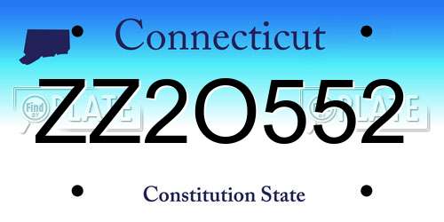 ZZ2O552 Connecticut License Plate