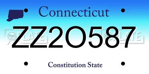 ZZ2O587 Connecticut License Plate