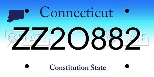 ZZ2O882 Connecticut License Plate