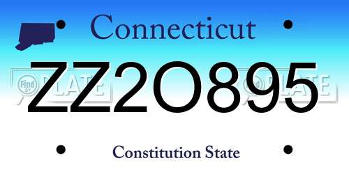 ZZ2O895 Connecticut License Plate