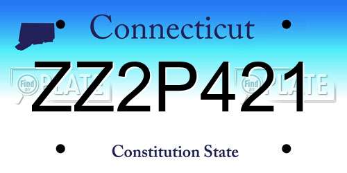 ZZ2P421 Connecticut License Plate