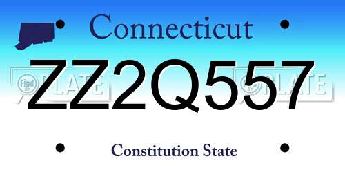 ZZ2Q557 Connecticut License Plate