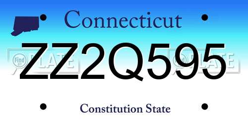 ZZ2Q595 Connecticut License Plate