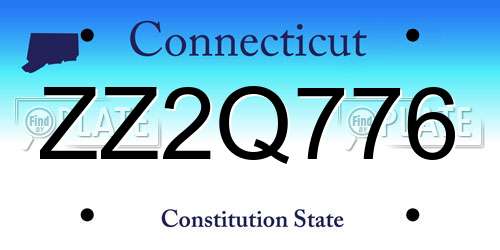 ZZ2Q776 Connecticut License Plate