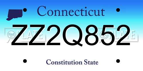 ZZ2Q852 Connecticut License Plate