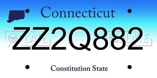ZZ2Q882 Connecticut License Plate