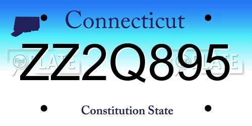 ZZ2Q895 Connecticut License Plate