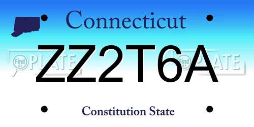 ZZ2T6A Connecticut License Plate