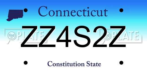 ZZ4S2Z Connecticut License Plate
