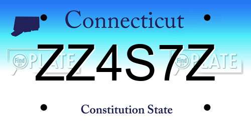 ZZ4S7Z Connecticut License Plate