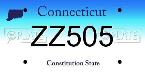 ZZ505 Connecticut License Plate