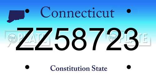 ZZ58723 Connecticut License Plate