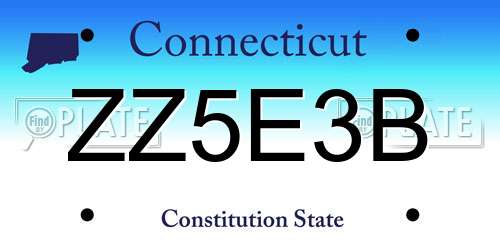 ZZ5E3B Connecticut License Plate