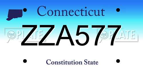 ZZA577 Connecticut License Plate