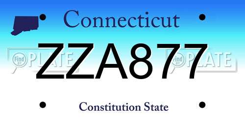 ZZA877 Connecticut License Plate