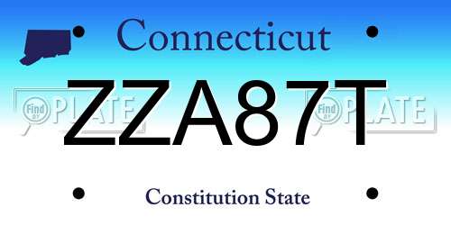 ZZA87T Connecticut License Plate