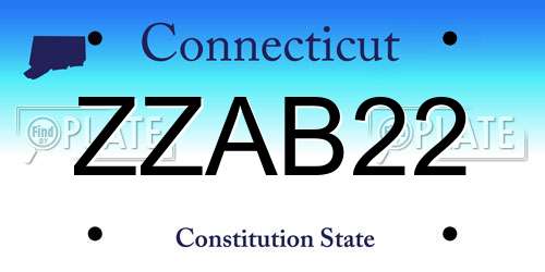 ZZAB22 Connecticut License Plate