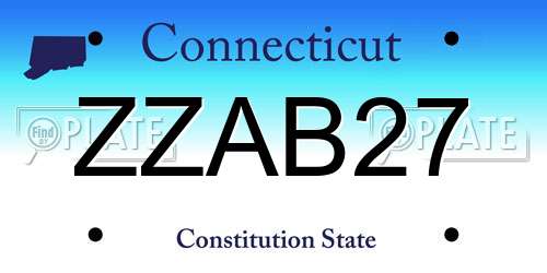 ZZAB27 Connecticut License Plate
