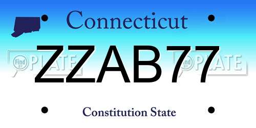 ZZAB77 Connecticut License Plate