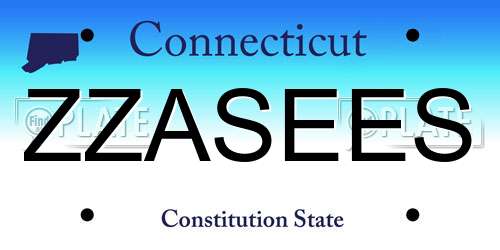 ZZASEES Connecticut License Plate