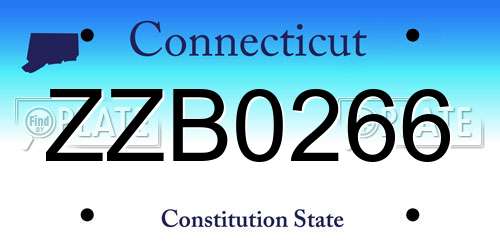 ZZB0266 Connecticut License Plate