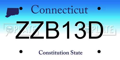 ZZB13D Connecticut License Plate