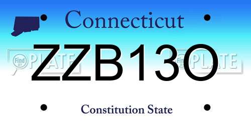 ZZB13O Connecticut License Plate
