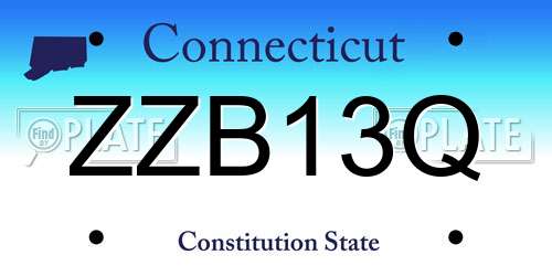 ZZB13Q Connecticut License Plate