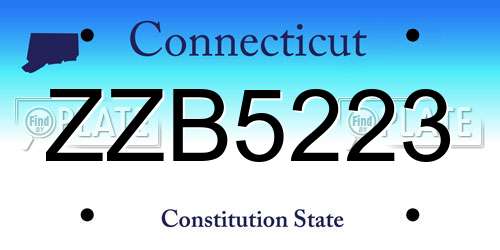 ZZB5223 Connecticut License Plate