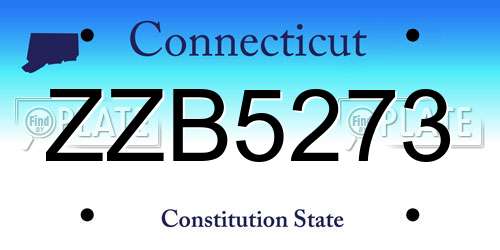 ZZB5273 Connecticut License Plate