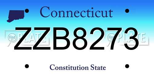 ZZB8273 Connecticut License Plate