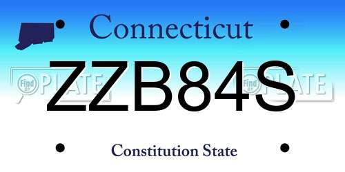 ZZB84S Connecticut License Plate