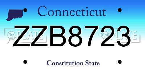 ZZB8723 Connecticut License Plate