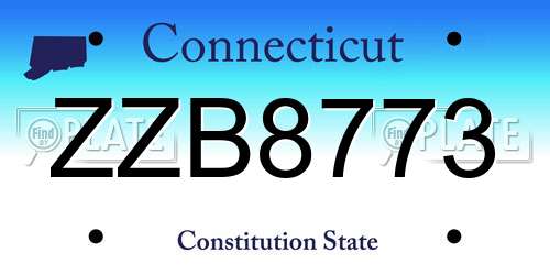 ZZB8773 Connecticut License Plate