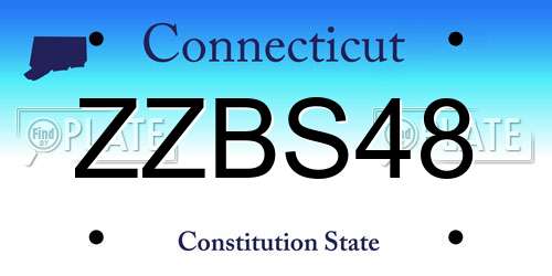ZZBS48 Connecticut License Plate